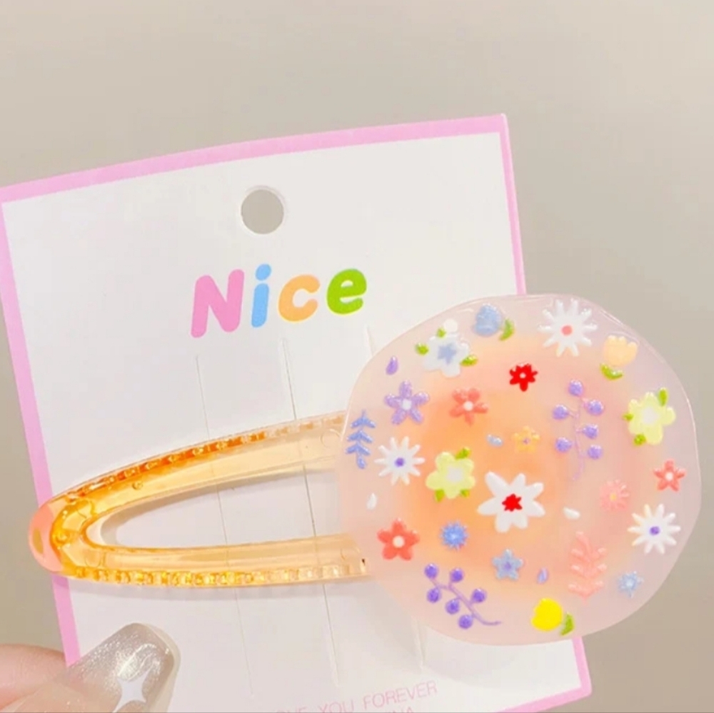 Yellow Floral‎ Barrettes NEW
